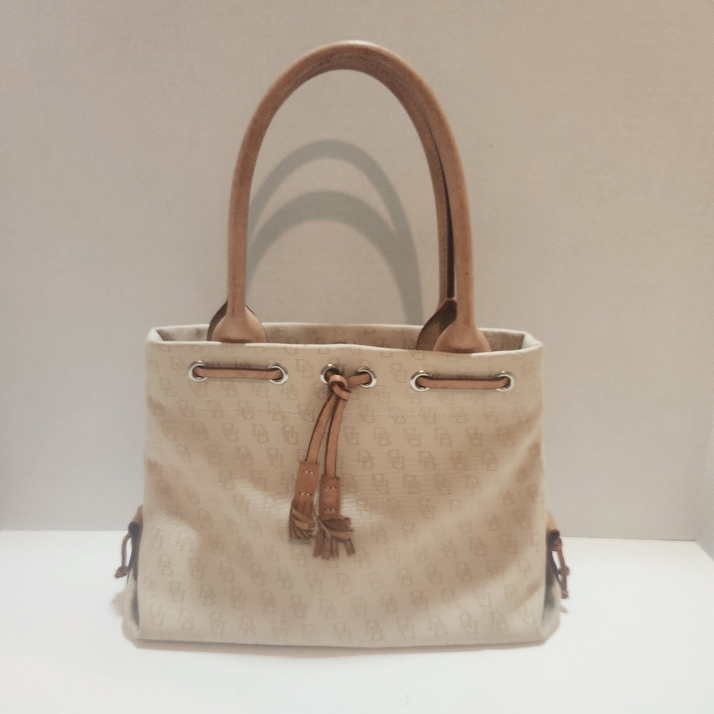 Dooney & Bourke Cream and Tan Y2K Tote Bag